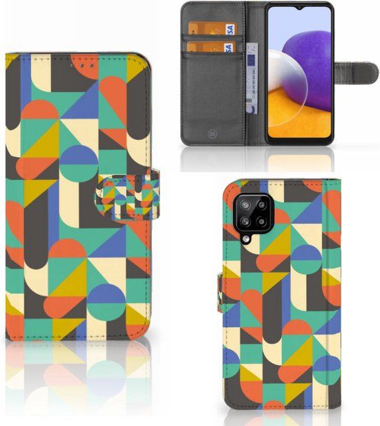 GSM Hoesje Samsung Galaxy A22 4G / M22 Bookcase Funky Retro - B2Ctelecom