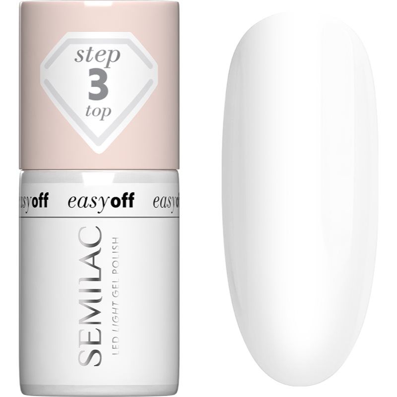 Semilac Easy Off, Nagellak, Einfach Abnehmbarer Gel-Topcoat Schritt 3 (Transparant, Semi-permanente vernis)