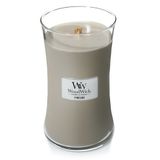 WoodWick Fireside Geurkaars - Grijs - Amber, Muskus, Vetiver - 1 stuk