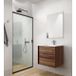 Saniclass Prime Essential Badkamermeubelset - 60x55x46cm - 1 ovale wasbak wit - 1 kraangat - 2 lades - rechthoekige spiegel - noten (hout)