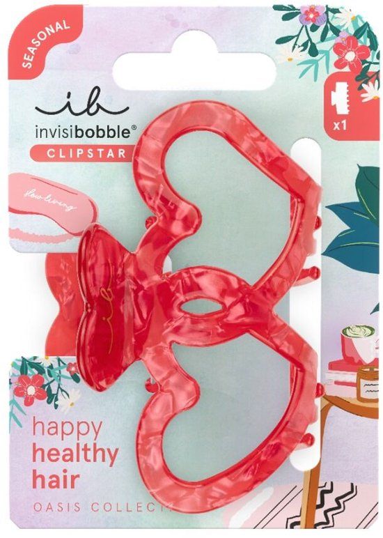 Invisibobble Clipstar Oasis Lovers Nest M Haarklem Rood Kunststof
