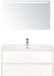 BES LED Dante Badmeubelset 100 cm - Wit Hoogglans - Keramische Wastafel Wit Cover met Sence Spiegel