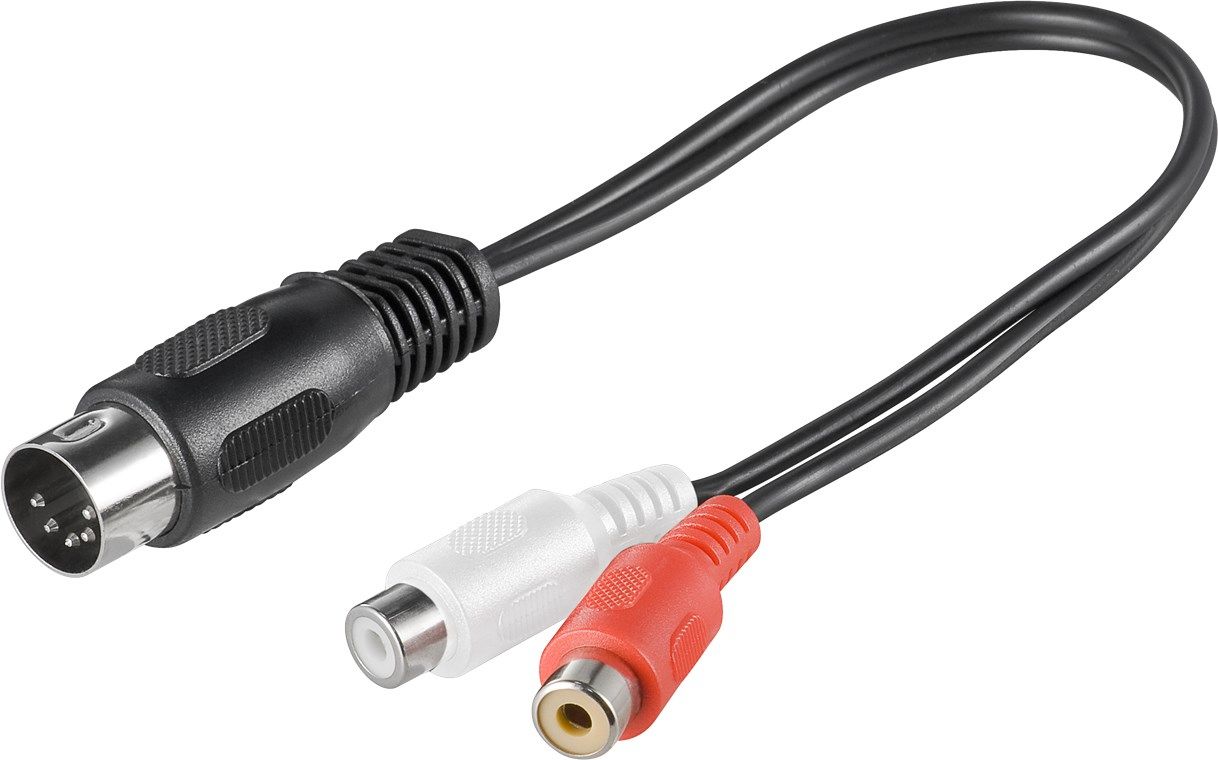 Goobay Audio Cable - DIN (5-pin) to 2x RCA - 0.2m - Black