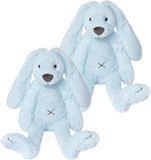 Happy Horse 2x stuks blauw pluche konijn knuffel Richie