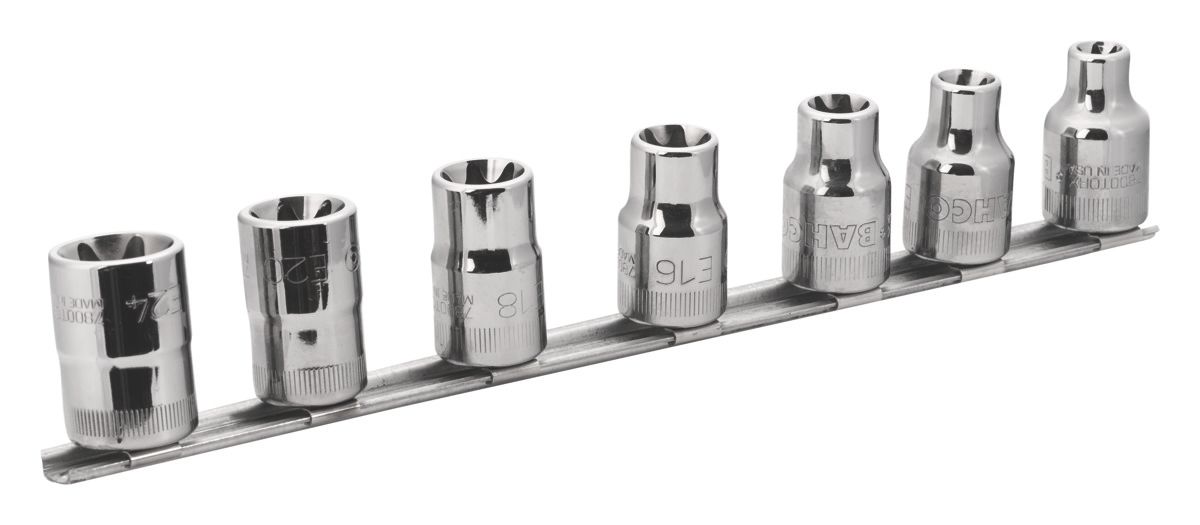 Bahco Doppenset 1/2" | TORX® - 6-delig op rail - 7807TE