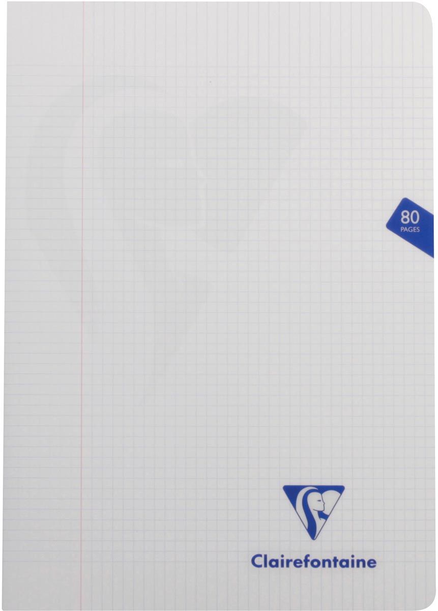 Clairefontaine schrift mimesys A4 80 bladzijden geruit 5 mm PP kaft geassorteerde kleuren