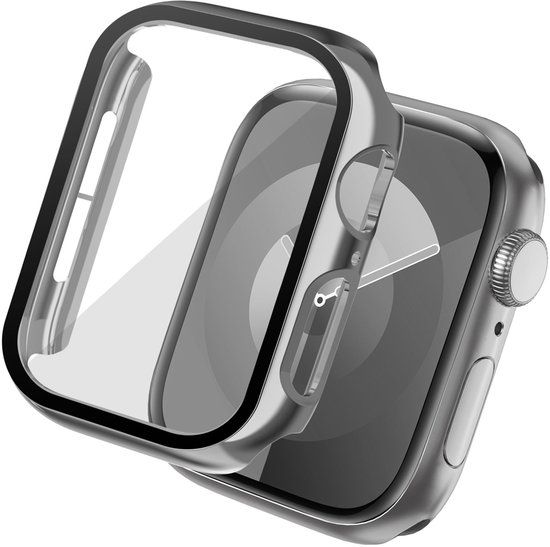 imoshion Screenprotector - Geschikt voor Apple Watch 4 / 5 / 6 / SE - 44 mm - Full Cover Hard Case - Zilver