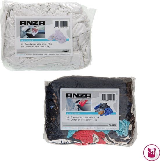 Anza poetslap tricot wit 3 kg
