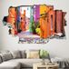 Street Art Stickers Trompe L'Oeil Trou Dans Le Mur - Rue Colorée - 90 X 144 Cm