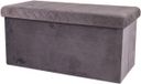 KUBE Urban Living Hocker bank - poef XXL - opbergbox - donkergrijs - polyester/mdf - 76 x 38 x 38 cm - opvouwbaar