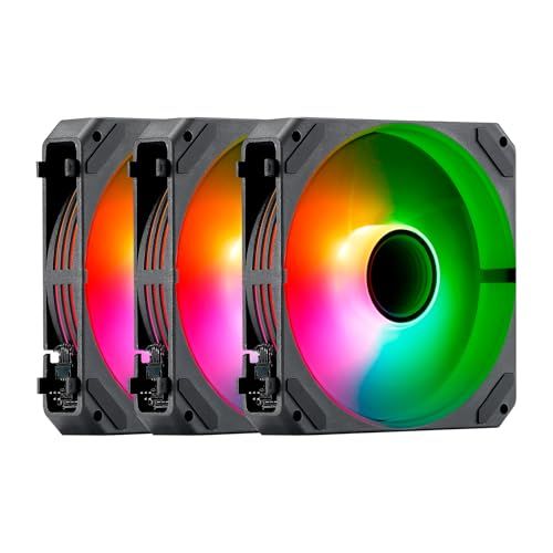 ABYSM Gaming Arclight 2.0 Pack 3-in-1 ventilator zwart, ARGB-verlichting en mogelijkheid om ze in serie te verbinden