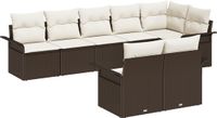 vidaXL Tuinbank Set 8-delig Bruin Polyrattan