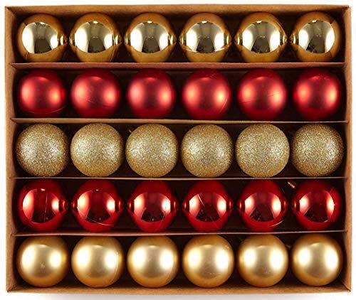 HEITMANN DECO kerstballen, set van 30 - rood goud, 4,5 cm