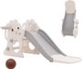 Sans marque Toboggan pliable pour enfants avec anneau de basket-ball - Jardin et intérieur - 105 cm Gris