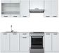 Vicco Fame-Line Complete keukeneenheid – 240 cm, WB Marmer Wit landhuis/wit