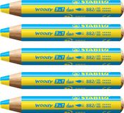 STABILO woody 3 in 1 duo geel/cyaanblauw aquarelpotloden