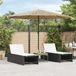 Maison Exclusive Parasol avec éclairage LED et mât en acier, marron, 324x324x247 cm