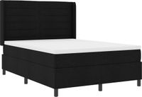 vidaXL LED Boxspringbed met Matras Zwart 140 x 200 cm Stof