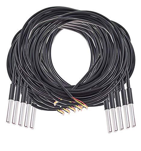 AZ Delivery 10 x 3m Kabel DS18B20 Digitale Roestvrij Staal Temperatuursensor, Waterdicht compatibel met Arduino en Raspberry Pi Inclusief E-Book!