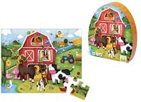 EurekaKids Puzzel Boerderij Educatief Karton Speelgoed 24 Stukjes