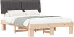 vidaXL Bedframe met Gevoerde Hoofdbord Donkergrijs 160 x 200 cm