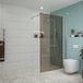 FortiFura Galeria douche - 110x200cm - fumé - bras mural - blanc mat