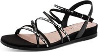 Tamaris Dames 1-28103-42 Platte Sandalen Zwart