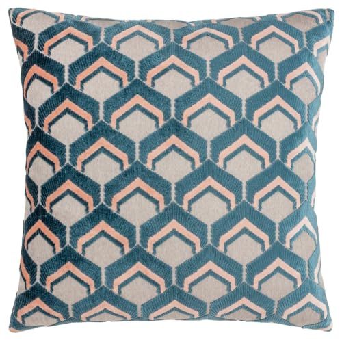 Paoletti Ledbury Kussenhoes van jacquard fluweel, rookkleurig/roze