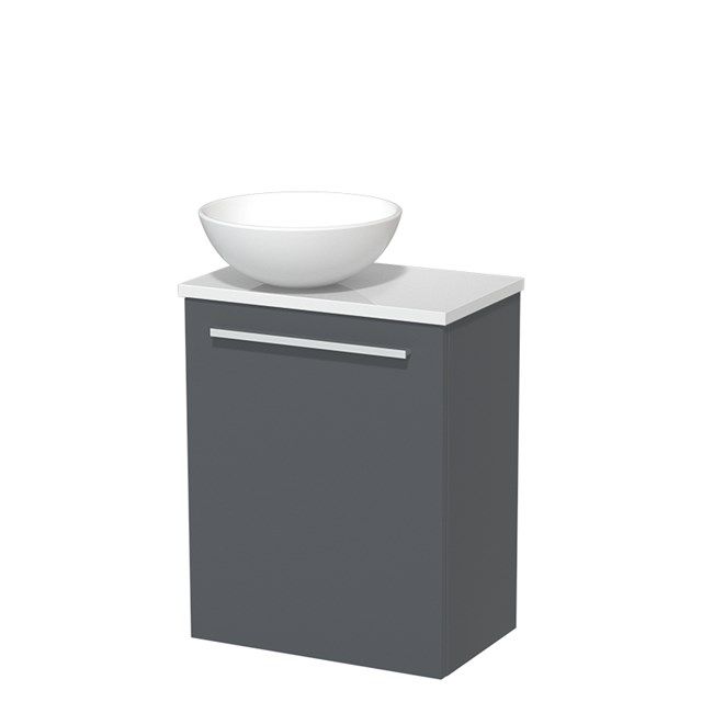 Maxaro Modulo Toiletmeubel met Waskom Keramiek Donkergrijs Hoogglans Wit 41 cm