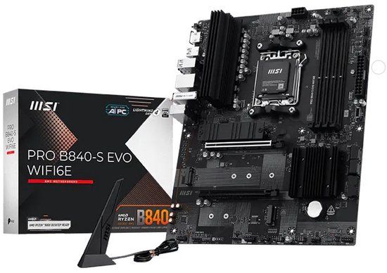 MSI Pro B840-S EVO WIFI6E AMD B840 Socket AM5 ATX