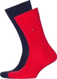 Tommy Hilfiger Classic Socks (2-pack) - Herensokken - Katoen - Rood en Blauw - Maat 43-46