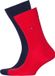 Tommy Hilfiger Classic Socks (2-pack) - Herensokken - Katoen - Rood en Blauw - Maat 43-46