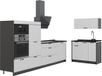 Vicco Keuken Fame-Line, Wit Landhuis/Antraciet, 380 cm zonder werkblad