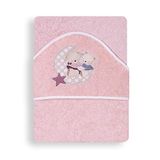 Interbaby Cape du Bain 400 GSM katoen Terry model Osito Amoroso Rosa 100 x 100 cm