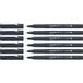 Schneider Pictus Fineliner viltstiften, fijne punt, lijndikte 0,2 mm, onuitwisbare inkt, metalen punt, behuizing 85% gerecycled kunststof, zwart, 6 stuks