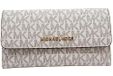 Michael Kors Jet Set Travel portemonnee van leer met drie plooien, vanille