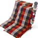 Beautissu Sun-NL Set van 6 Kussen Lage Rugleuning 100x50 cm - UV-bestendig & 8cm Dik Kussen Tuinstoelkussen Antislip Bevestigingsbanden Stevige Stof Orange Beige Ruit