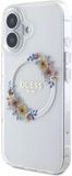 Guess GUHMP16SHFWFCT iPhone 16 6.1" transparante hardcase IML Flowers Wreath MagSafe