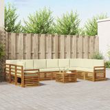 vidaXL Tuinset met 11 delen, natuurlijke en crème kleur
