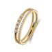Lucardi Dames 14 karaat gouden ring met zirkonia en zoetwaterparel