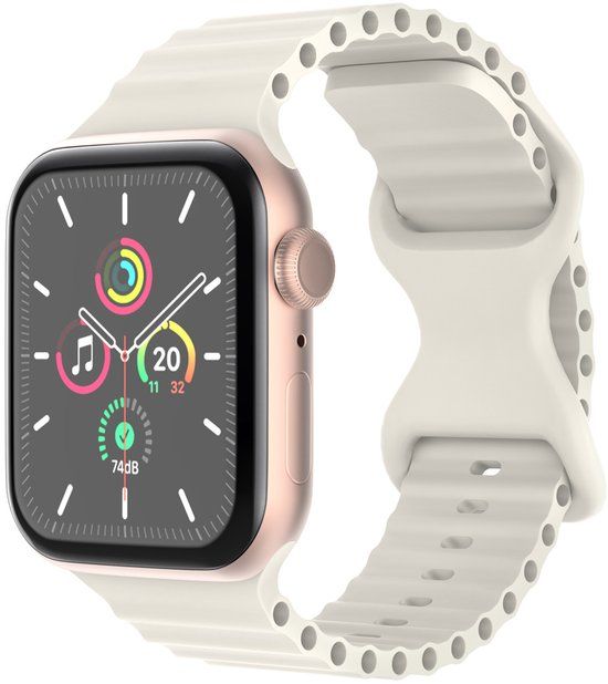 imoshion Athletic siliconen bandje - Geschikt voor Apple Watch 1-11, SE, Ultra (2/3) - 44/45/46/49 mm - Sterrenlicht
