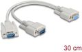 Delock Adapter Y cable D-Sub9 1 x female to 2 x male with screws 30 cm