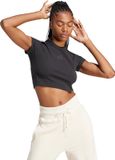 adidas Sportswear Lounge Ribbed Crop T-shirt Dames Zwart L