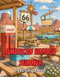 American Summer Vintage Coloring Book for Adults
