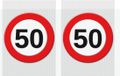 Bellatio Decorations Verjaardag deurposter - 2x - 50 jaar - stopbord - 59 x 84 cm - Sarah/Abraham