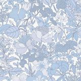 ARCHITECTS PAPER RETRO BLOEMEN BEHANG | Vintage - lila/blauw wit - "Architects Paper" A.S. Création Floral Impression