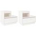 Icecat Tables De Chevet 2 Pcs Armoire De Chevet Table De Nuit Blanc 60x34x51 cm Bois De Pin Massif