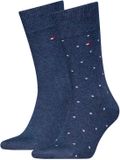 Tommy Hilfiger heren sokken met stippen 2-pack - Jeans - 39-42