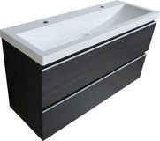 BMS Badmeubel Onderkast - Houtnerf Grijs - 100x36cm - 2 Lades