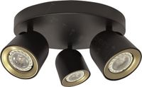 Freelight Spot solaire en saillie 3 lumières rond noir